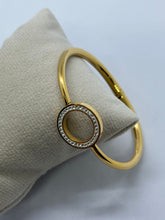 Modern Gold-Toned Stainless Steel Bangle Bracelet